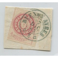 ARGENTINA 1862 GJ 14 ESCUDITO ESTAMPILLA PLANCHA GASTADA EN FRAGMENTO U$ 44